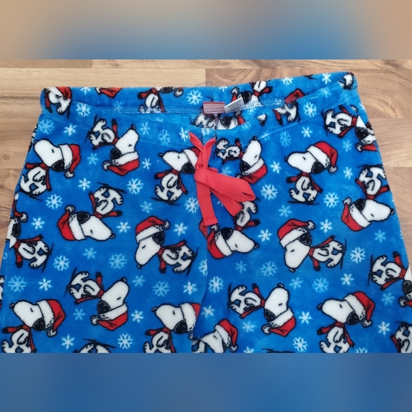 Peanuts Snoopy Christmas Unisex Plush Sleep Pants Size M - Picture 3 of 4